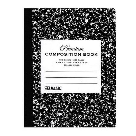 Bazic Products Bazic 5091    C/R 100 Ct. Premium Black Marble Composition Book  Case of 48 5091